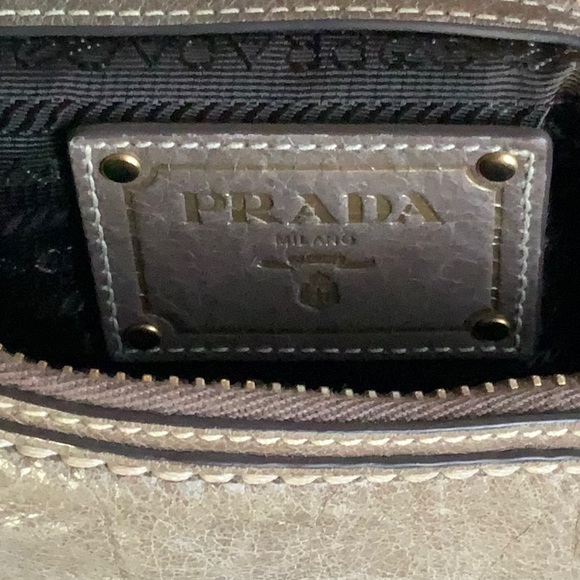 Host Pic✨🤎Prada Vitello Shine Leather Hobo Taupe - Picture 14 of 16